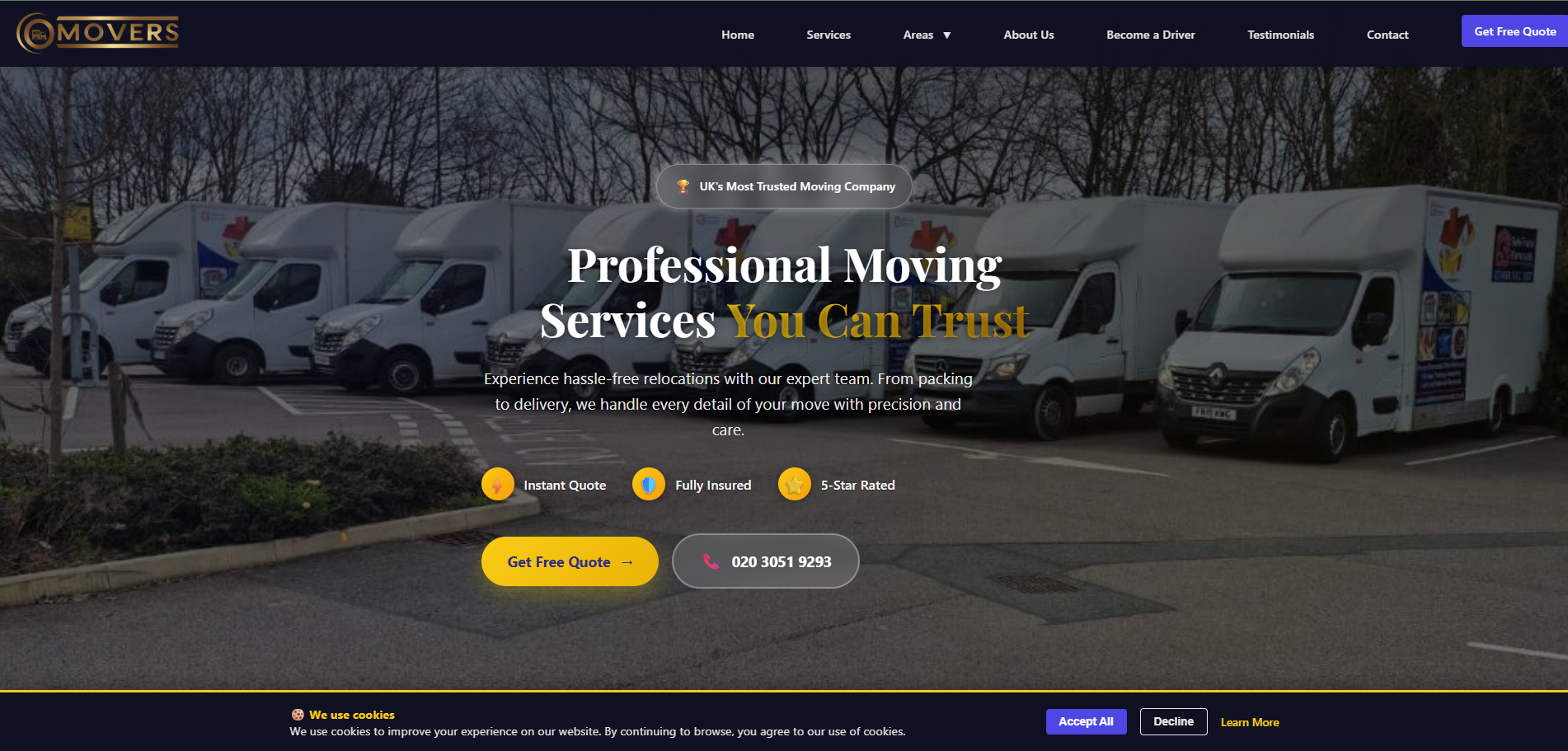 GoMovers - UK Removal and Relocation Services website