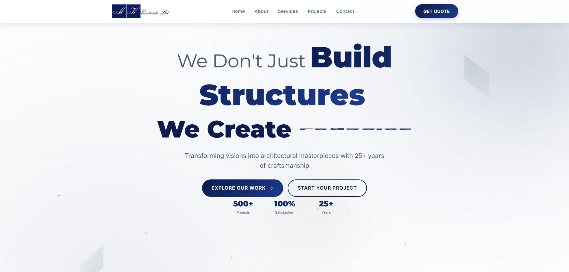 MK Contracts - Construction and Renovation website